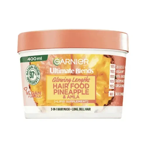 Garnier Ultimate Blends Glowing Lengths Pineapple & Amla Hair Food 3-in-1 Hair Mask Treatment 400ml